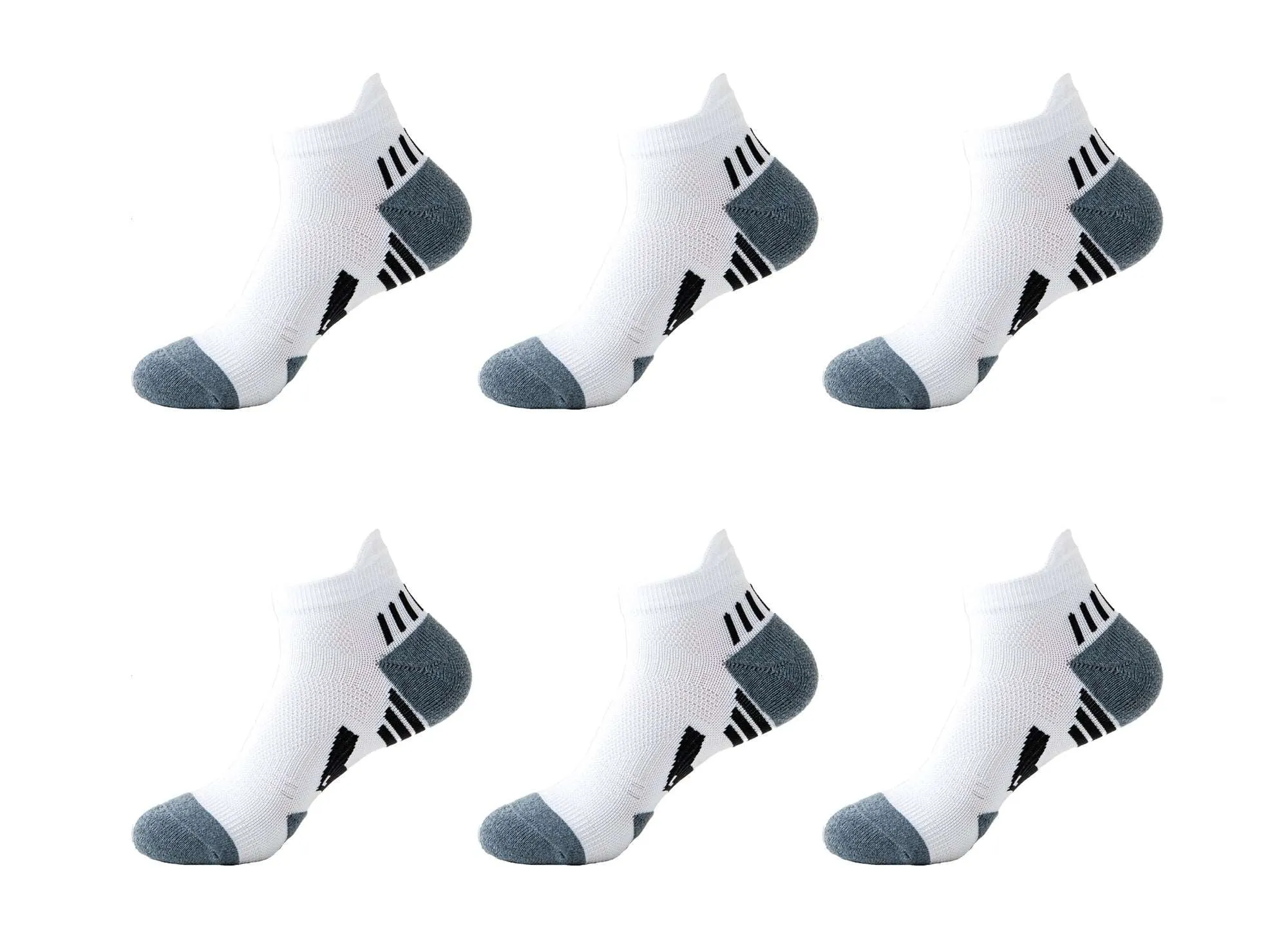 6-Pack Men's Running Fitness Performance Sport Compression Quarter Socks