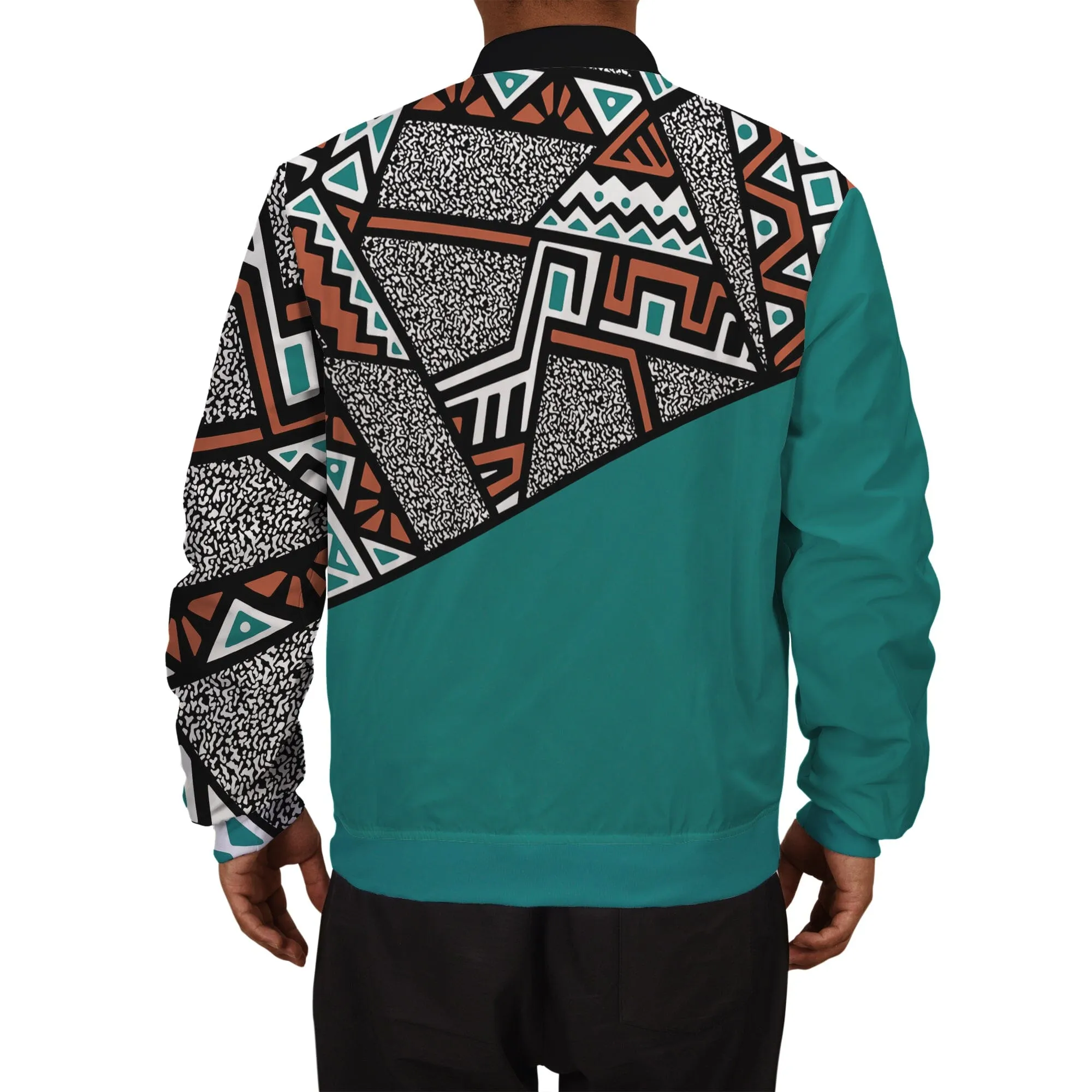 African Geometric Pattern Bomber Jacket