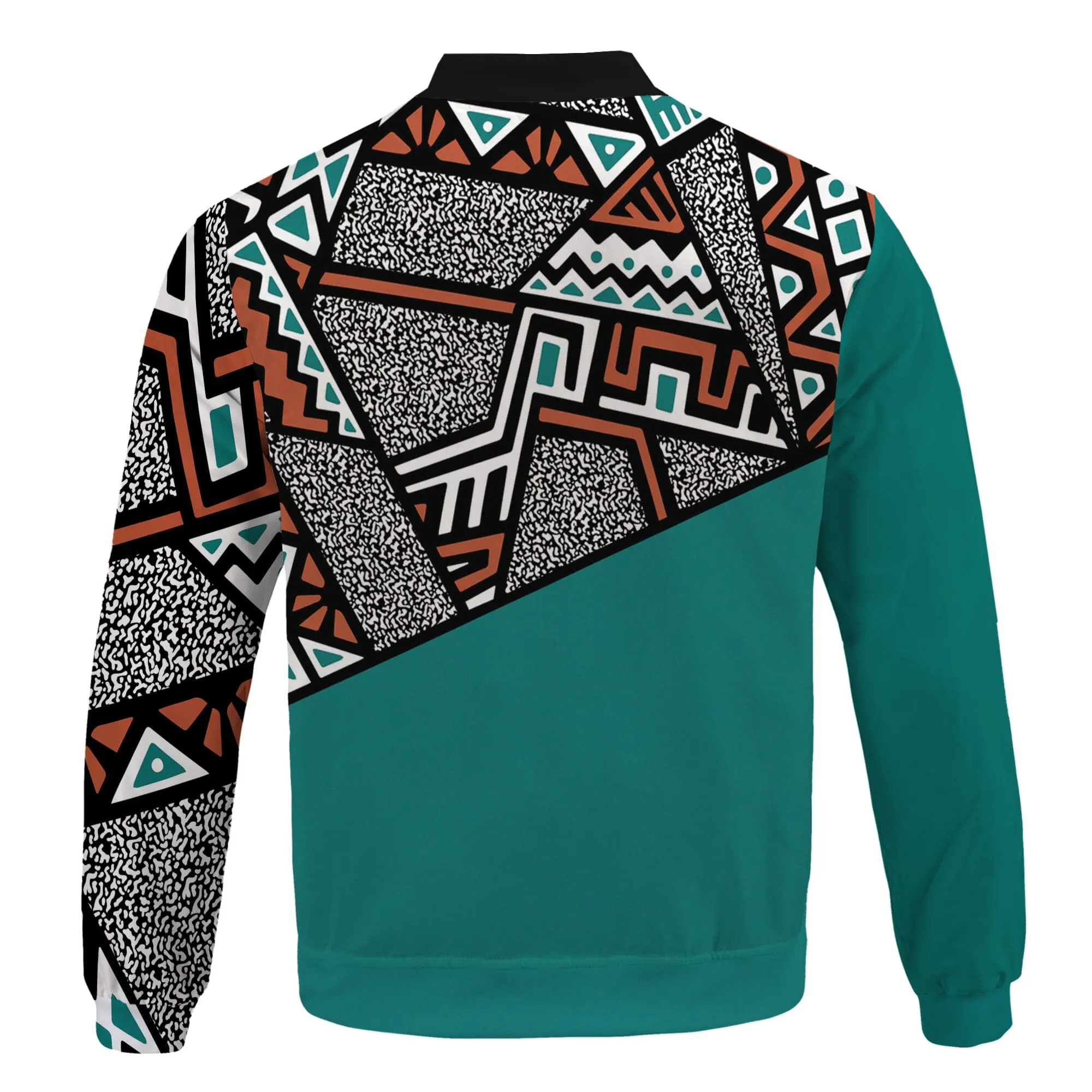 African Geometric Pattern Bomber Jacket