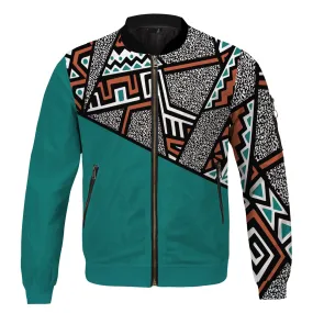 African Geometric Pattern Bomber Jacket