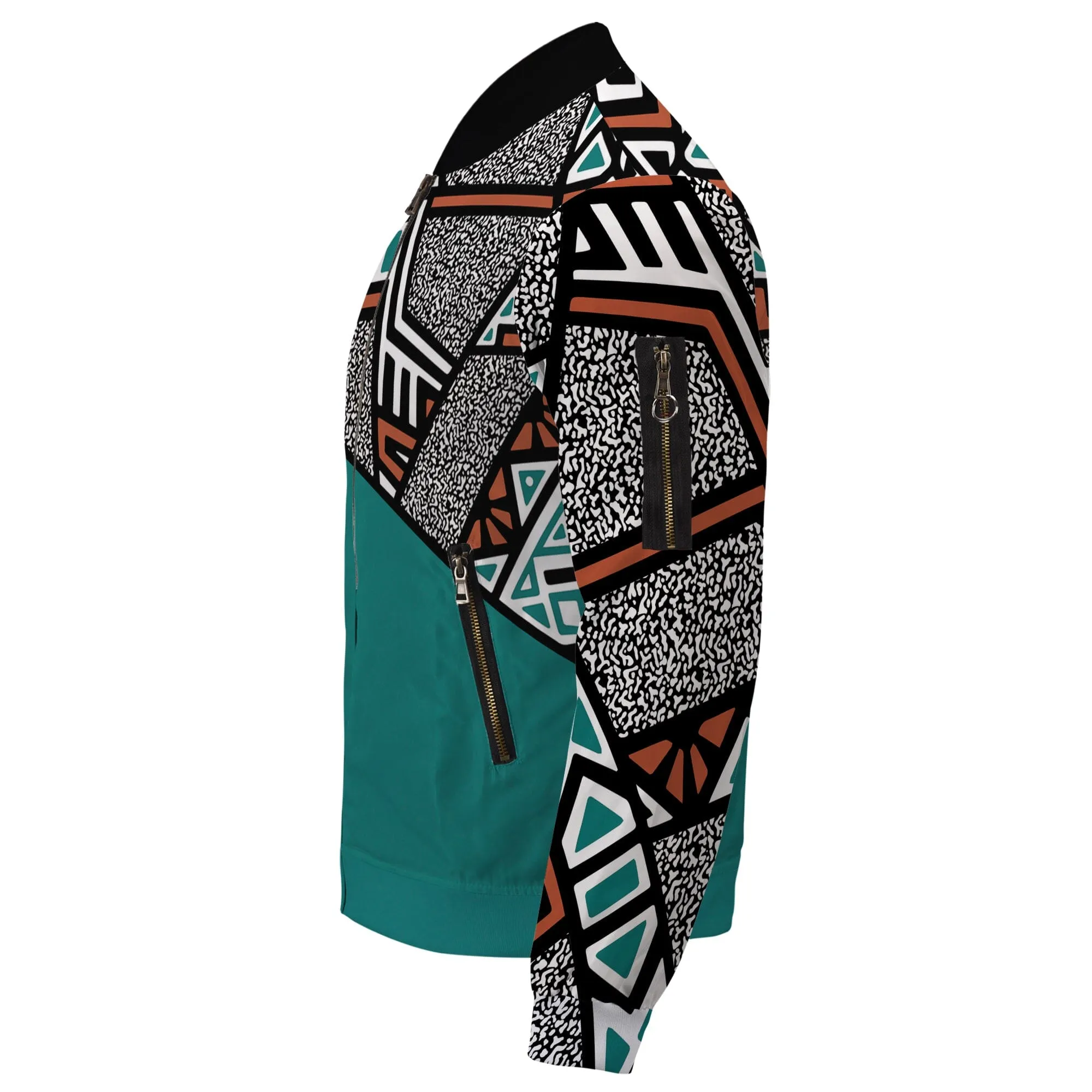 African Geometric Pattern Bomber Jacket