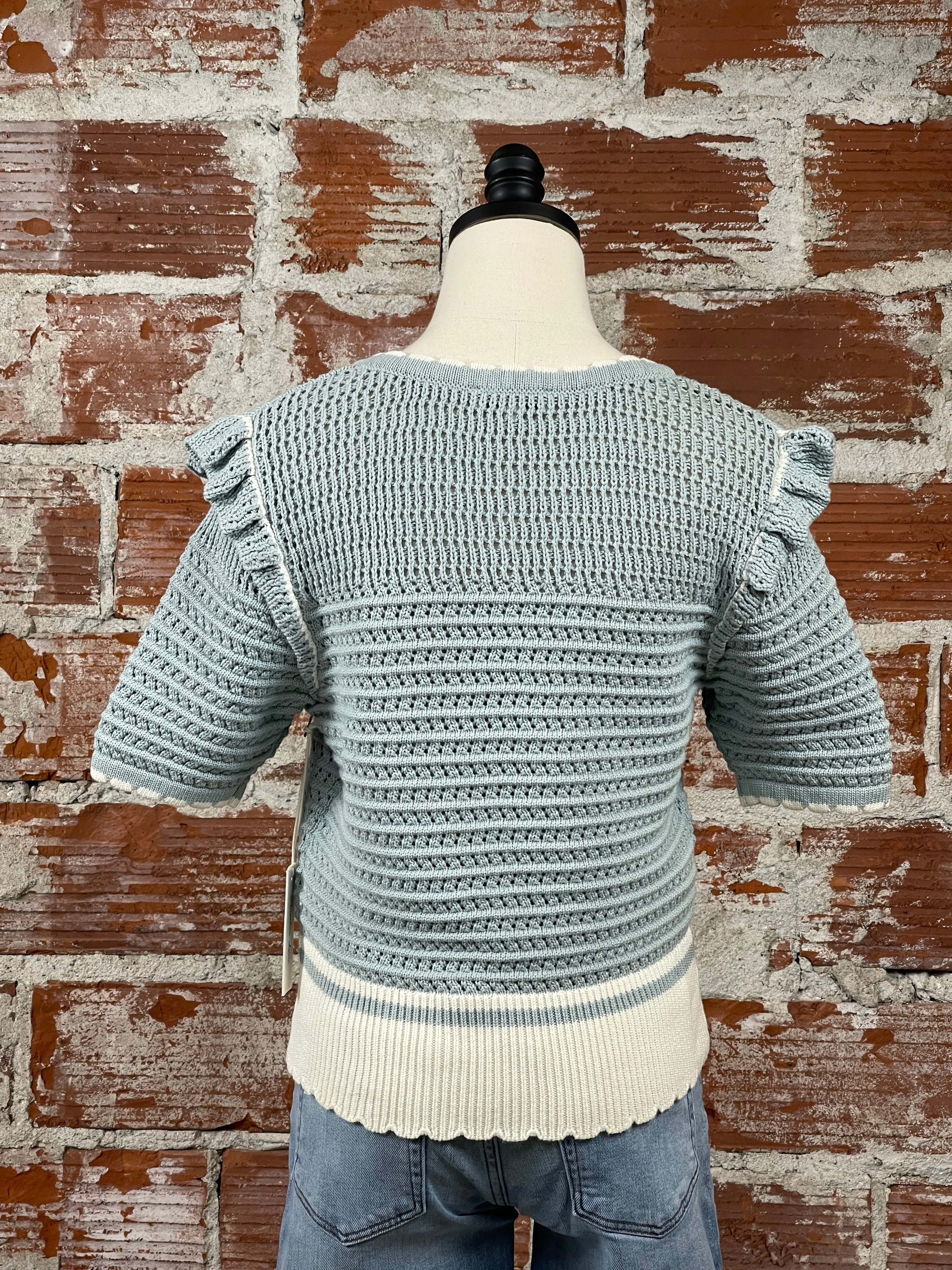 Another Love Neve Sweater in Pale Sage and Cream