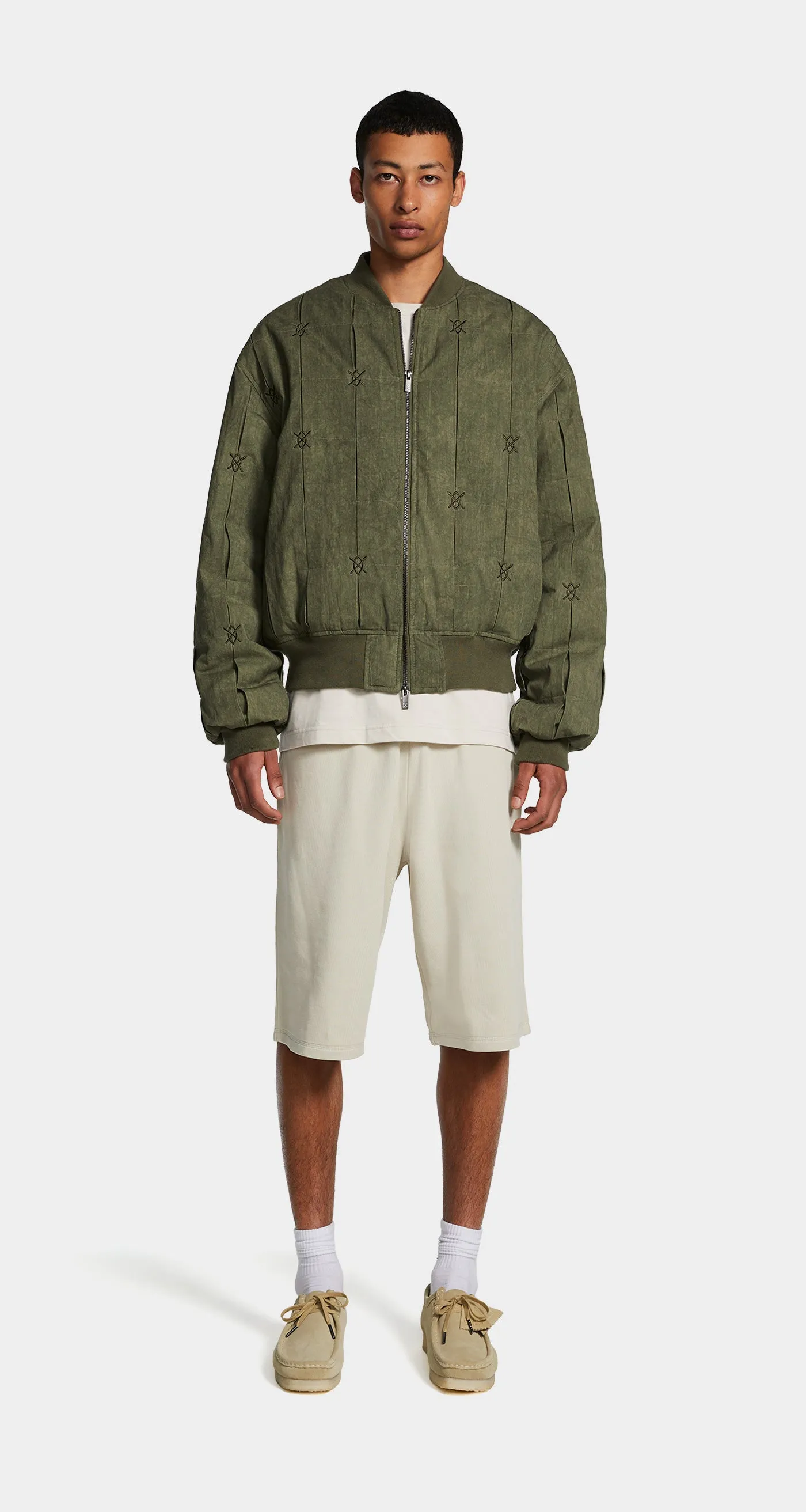 Army Green Rasal Bomber Jacket