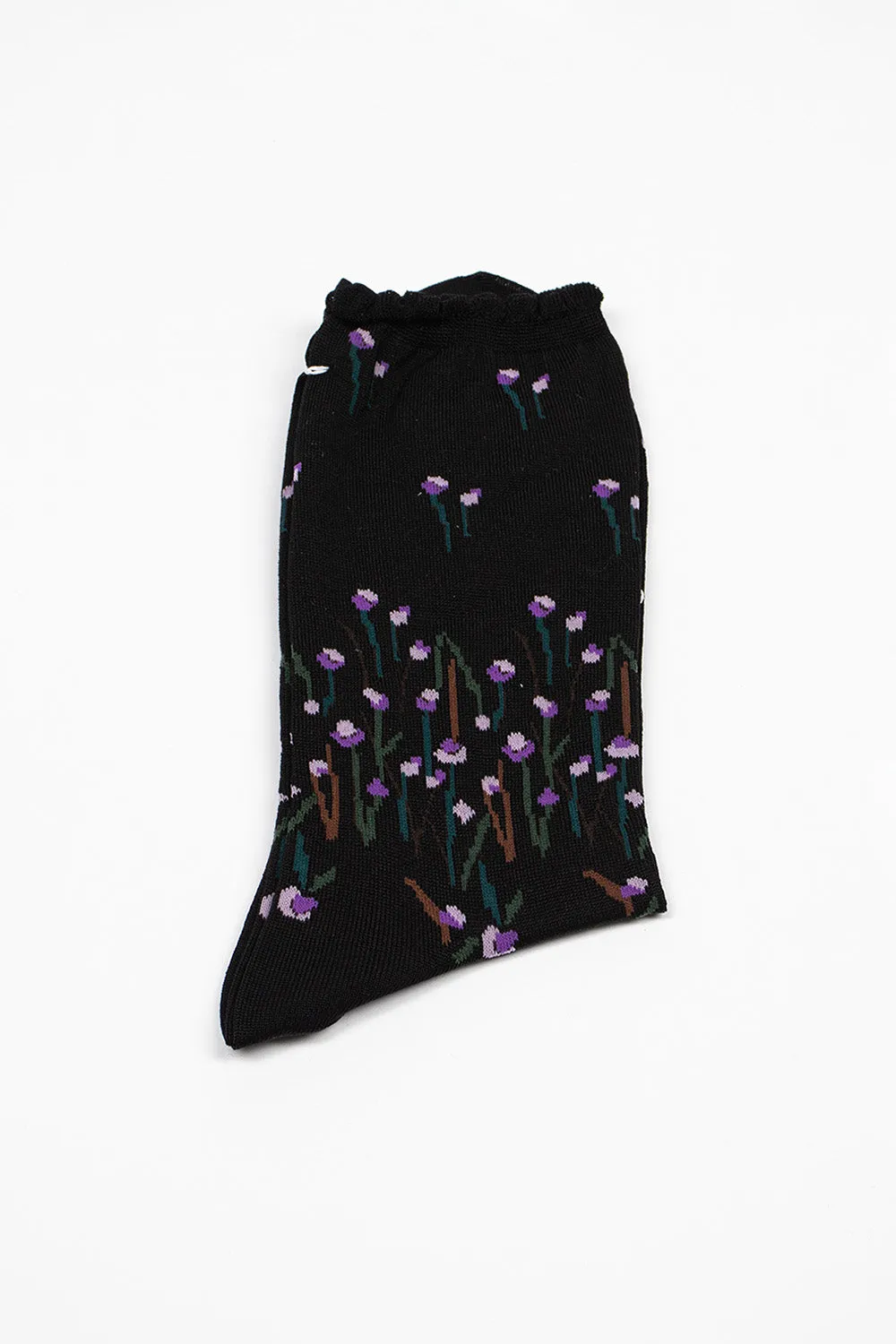 AS-219 Fly Flower Socks Black