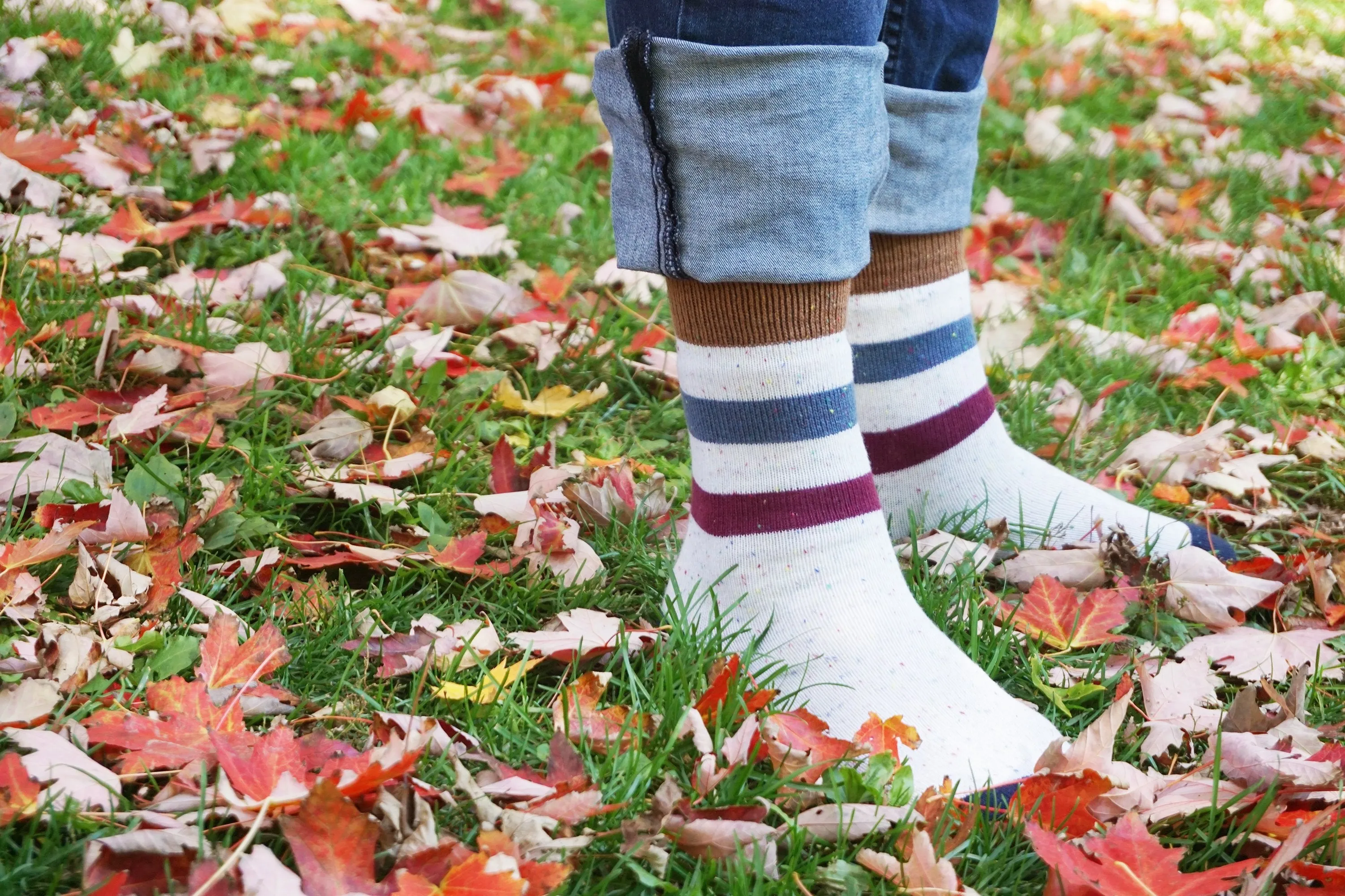 Best Seller  | Wool Socks | White Stripes