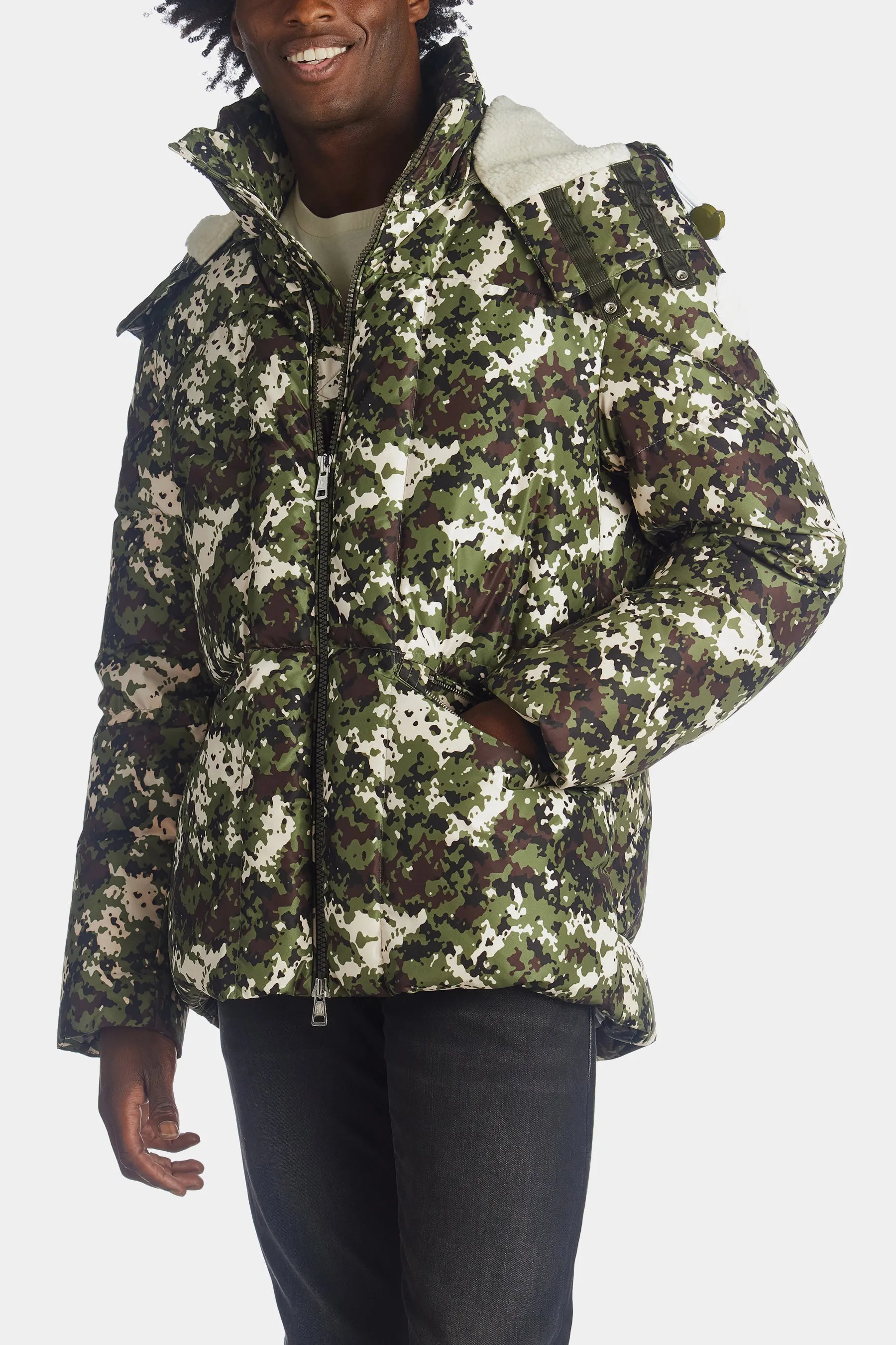 Blanc camoflauge down jacket