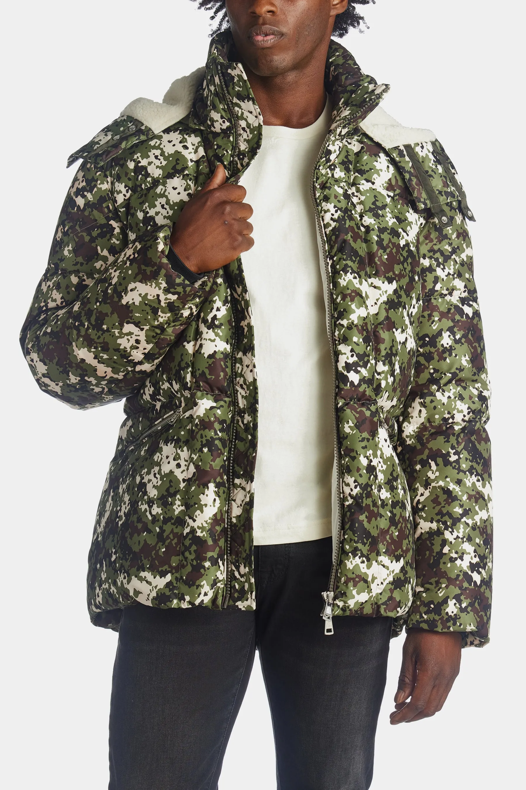 Blanc camoflauge down jacket