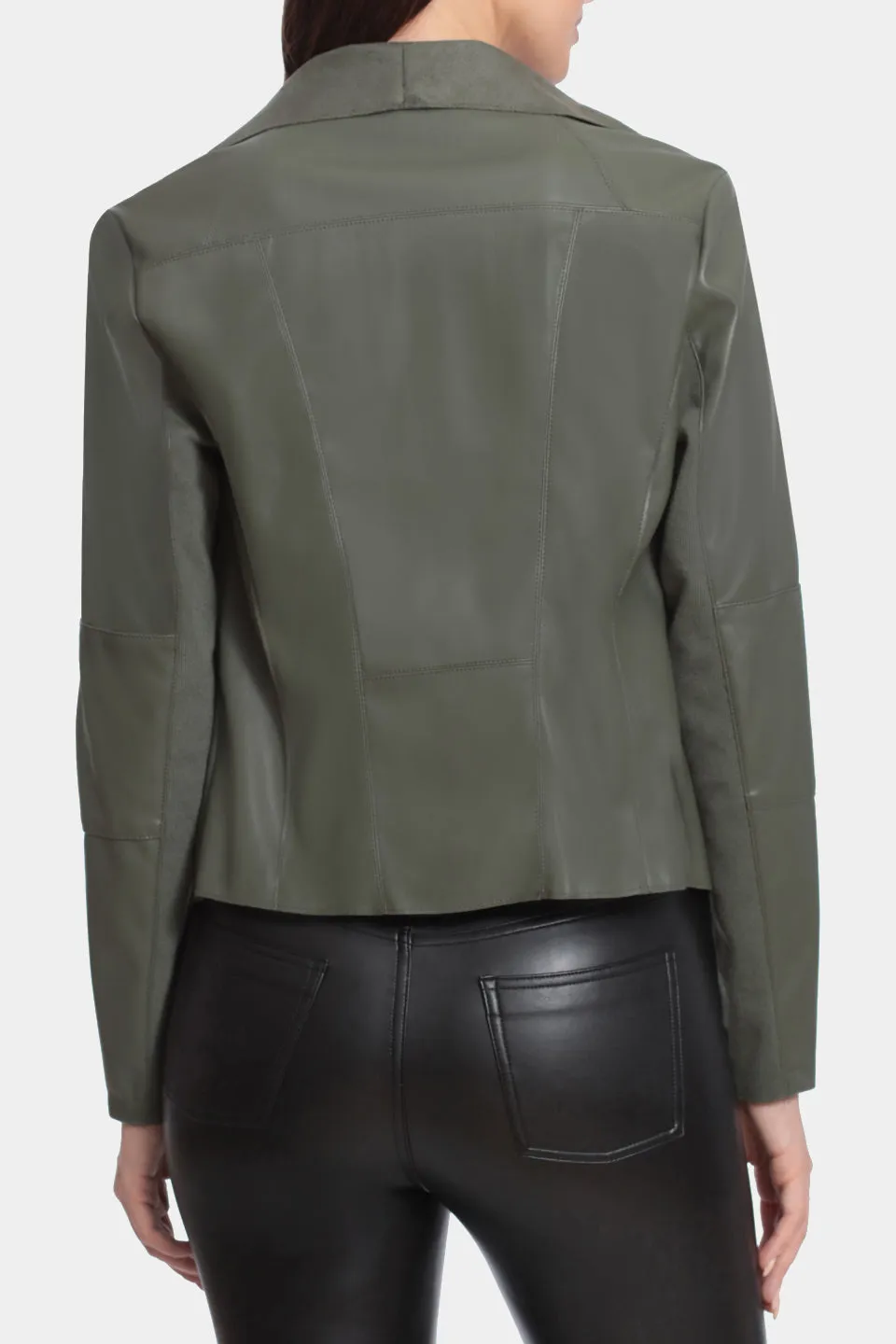 Drape Faux Leather Jacket