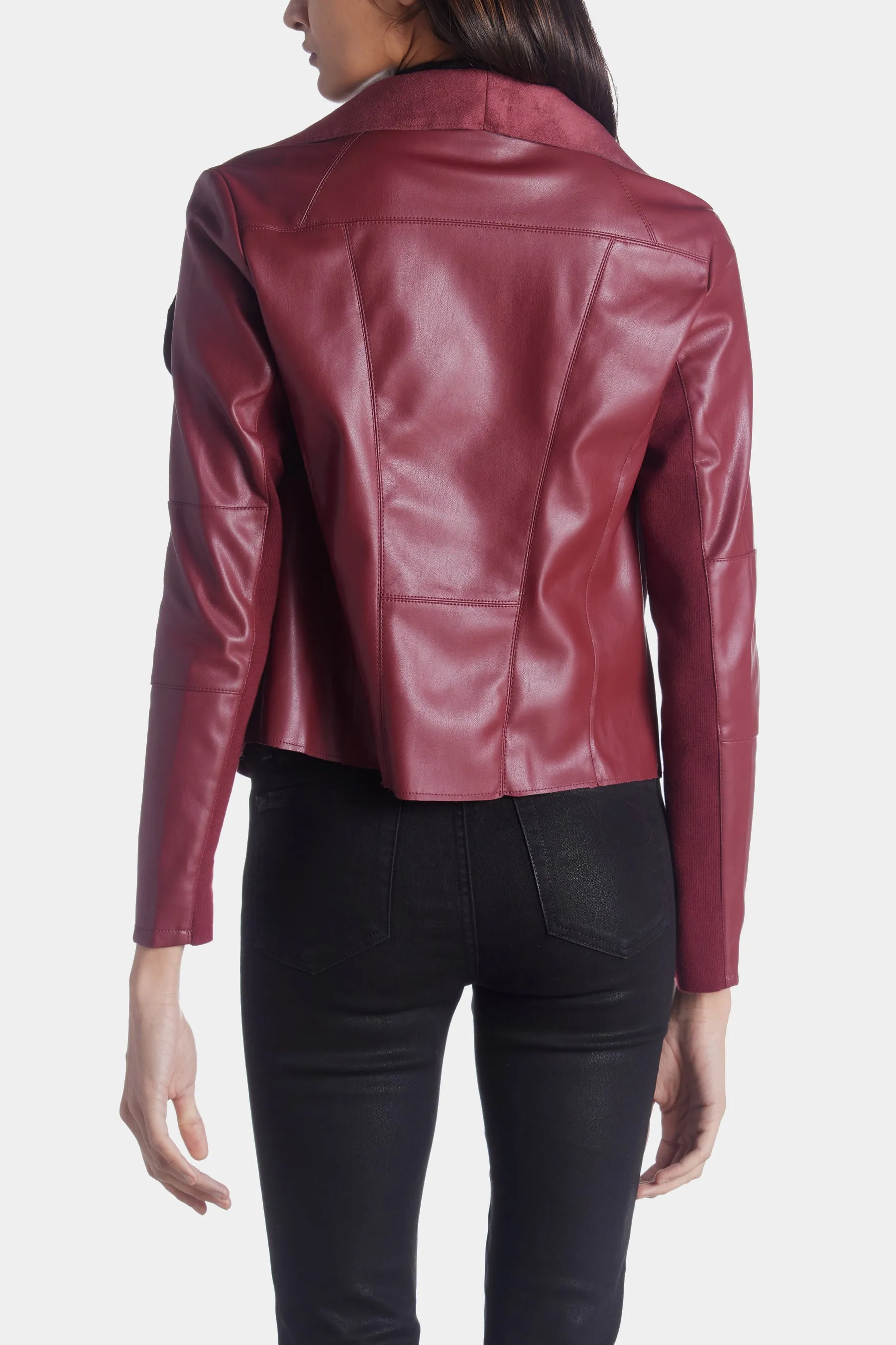 Drape Faux Leather Jacket