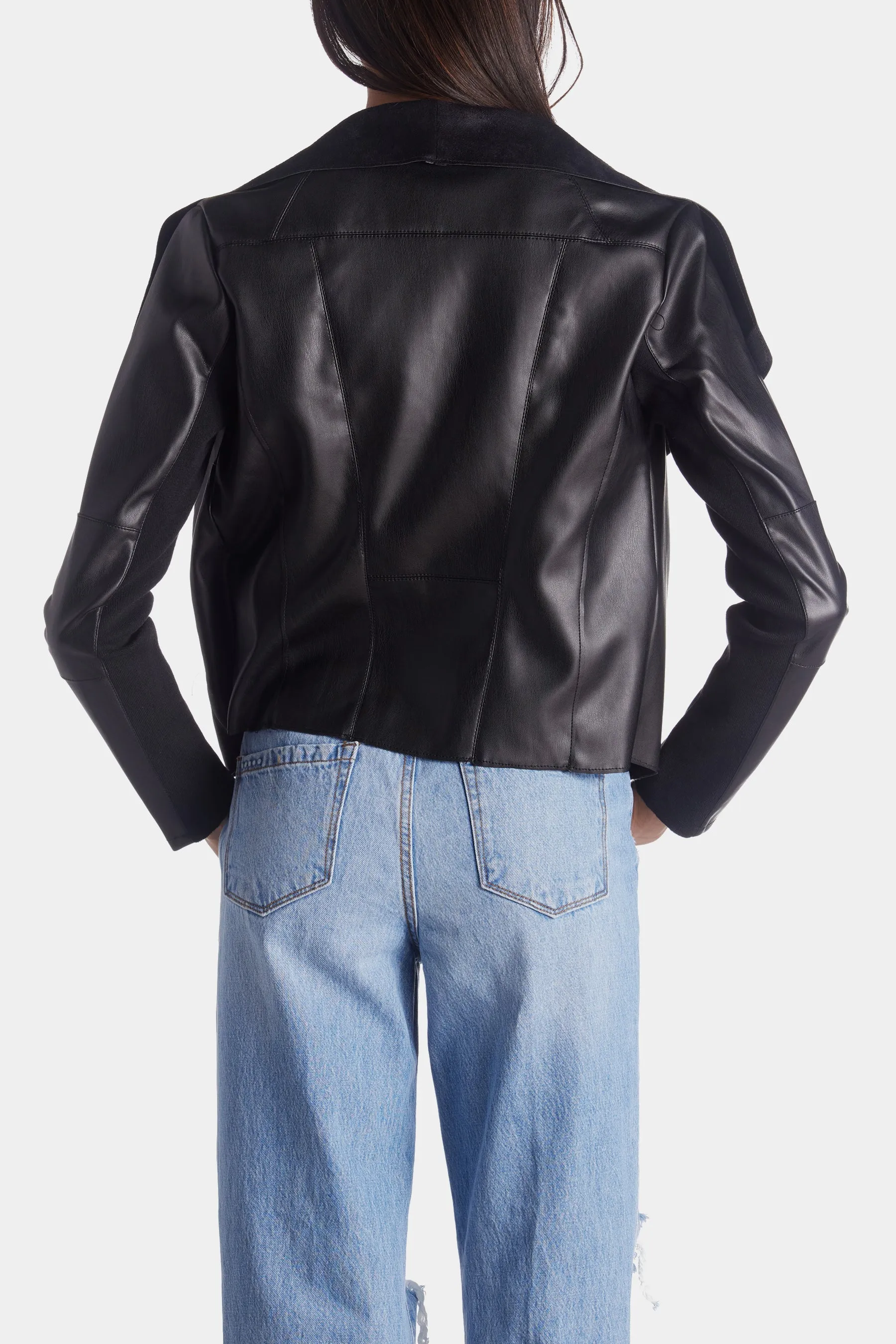 Drape Faux Leather Jacket