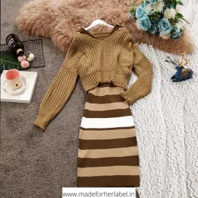 Emma Striped Dress With Sweater