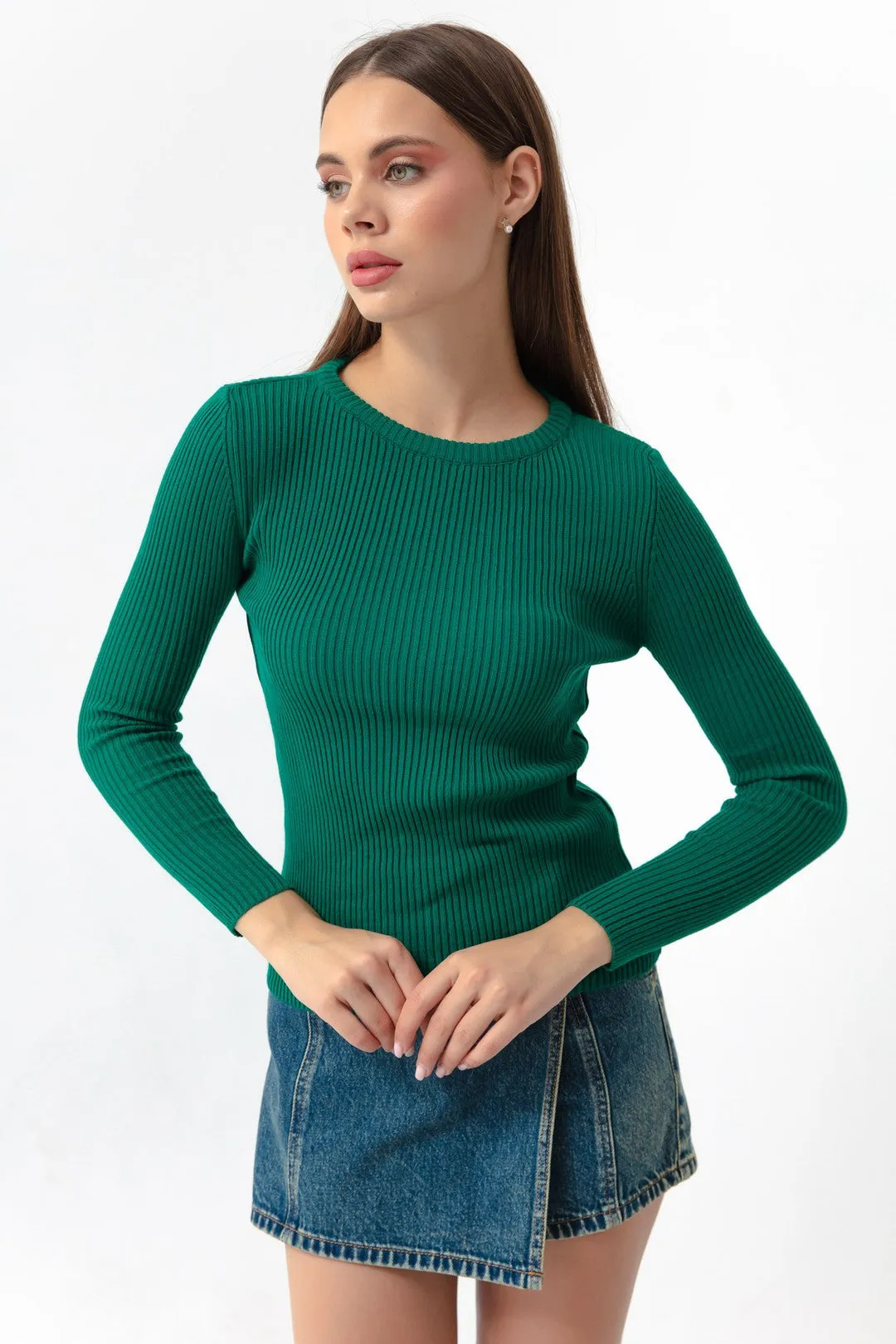 Female Bike Collar Knitwear Sweater