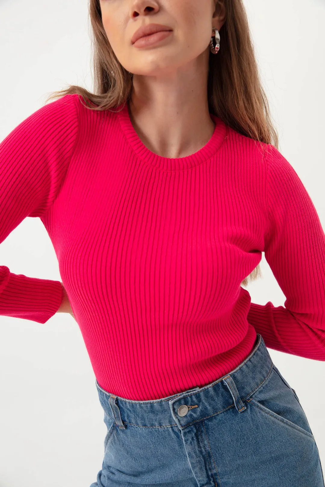 Female Bike Collar Knitwear Sweater