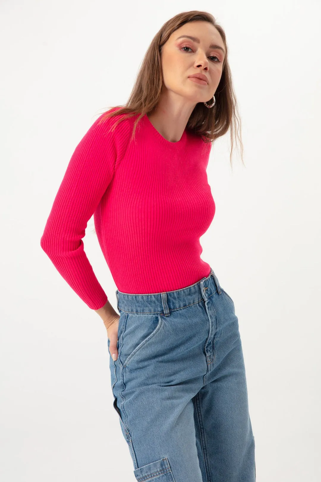 Female Bike Collar Knitwear Sweater