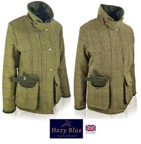 Hazy Blue Womens Quilted Derby Tweed Shooting Jacket