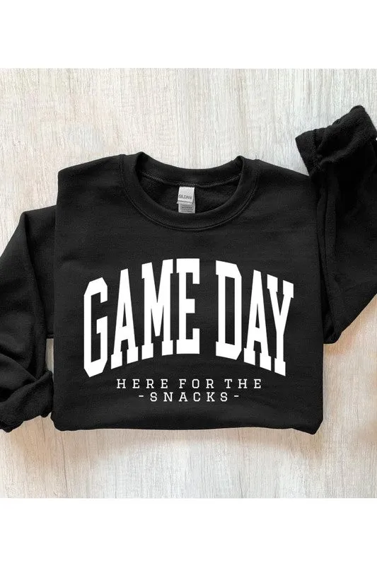 HERE FOR THE SNACKS GAME DAY UNISEX FLEECE SWEATSHIRT