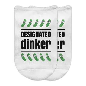 Humorous Pickleball No Show Socks - Designated Dinker