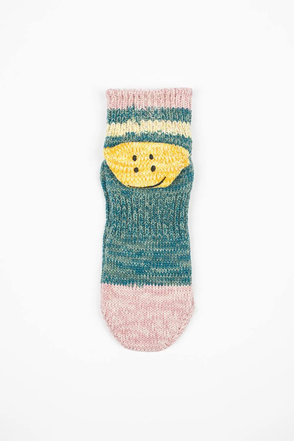 Ivy Rainbowy Happy Heel Short Socks Turquoise