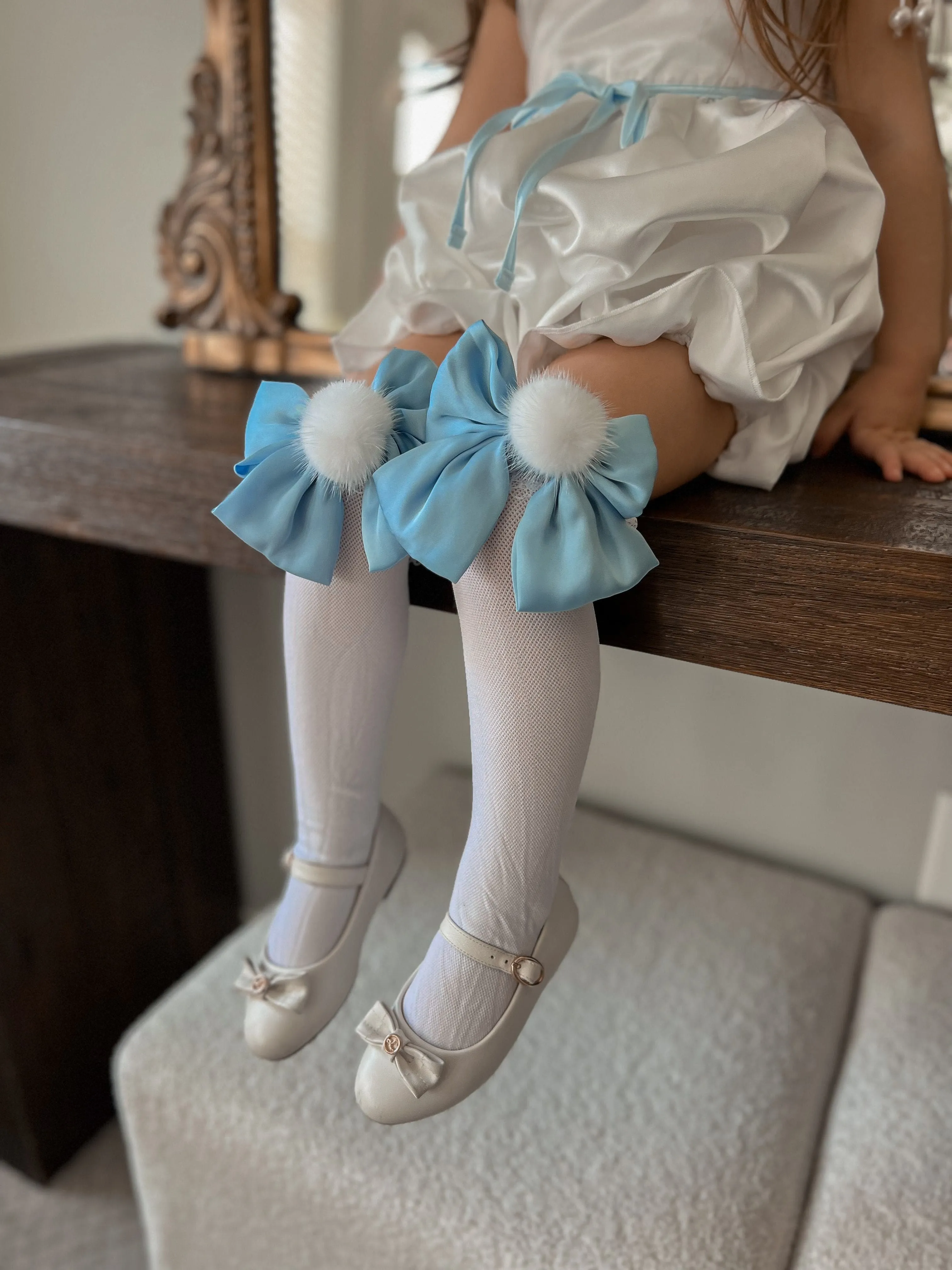 Lana Ruffle Socks with Poms and Bows