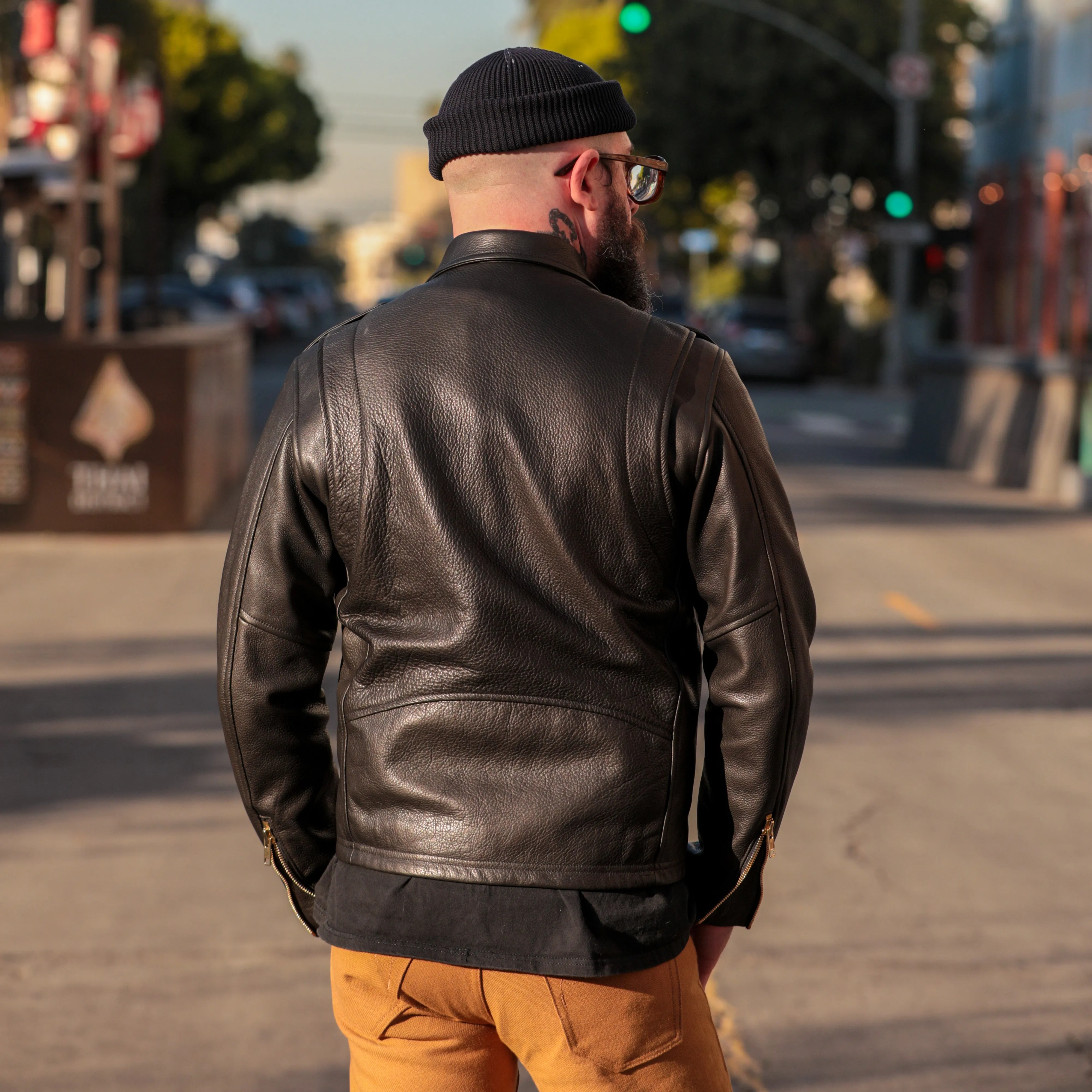 Lr Brand Classic Moto Jacket Black w/ Gold Hardware