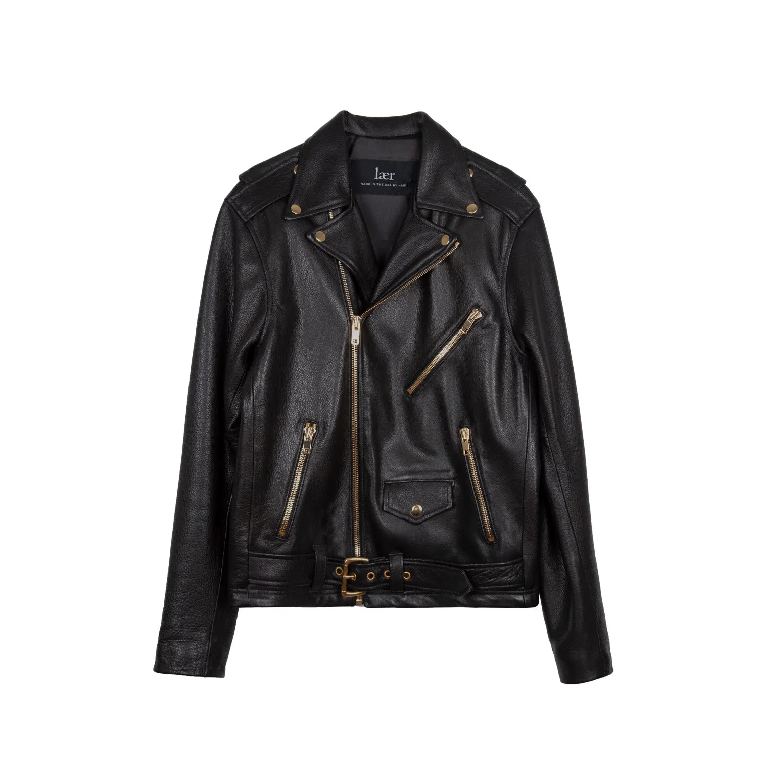 Lr Brand Classic Moto Jacket Black w/ Gold Hardware