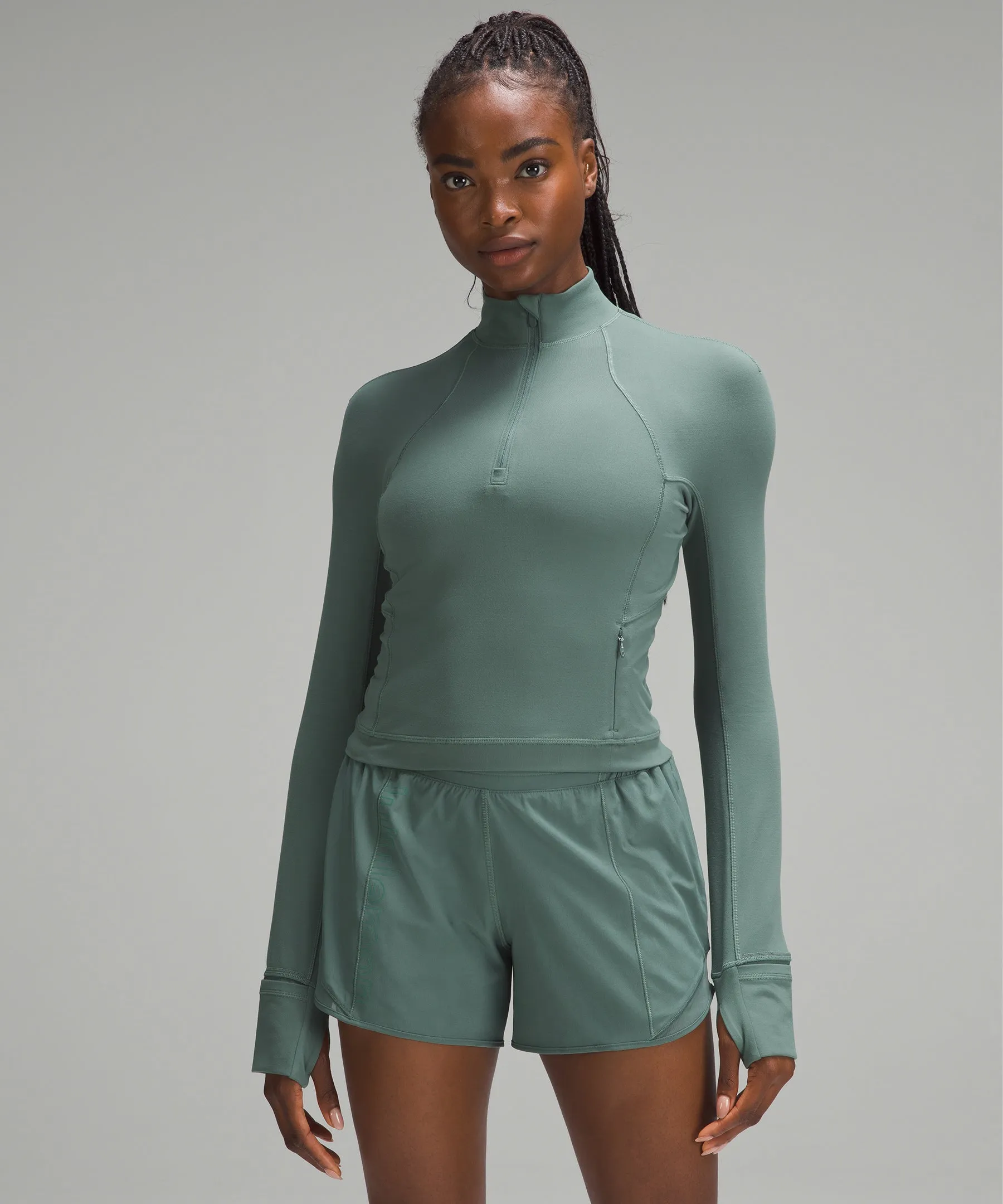 LULULEMON MEDIUM FOREST RULU RUN 1/2 ZIP