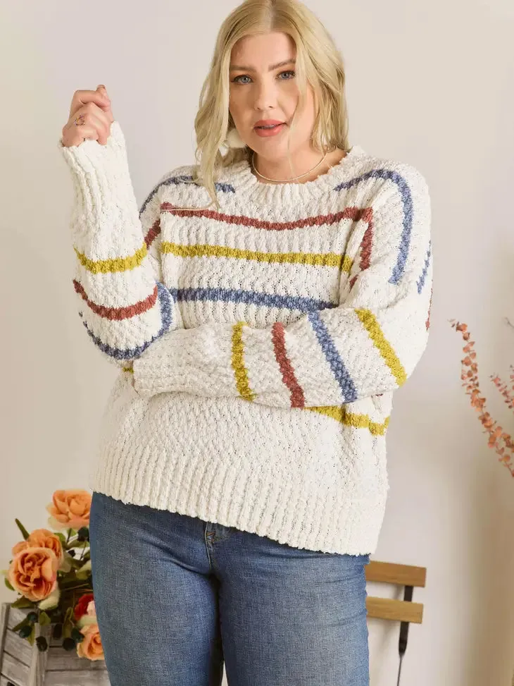 Margot Striped Textured Sweater