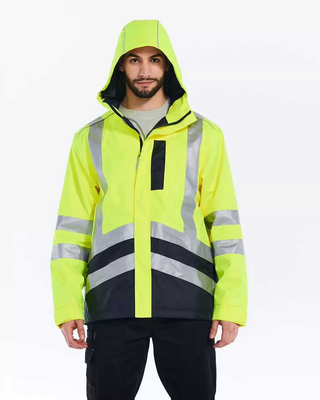 Men's Hi-Vis Waterproof Rain Jacket