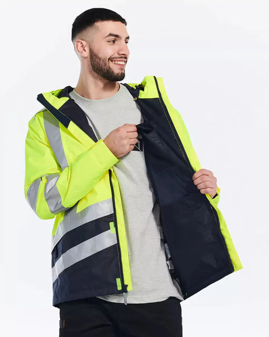 Men's Hi-Vis Waterproof Rain Jacket