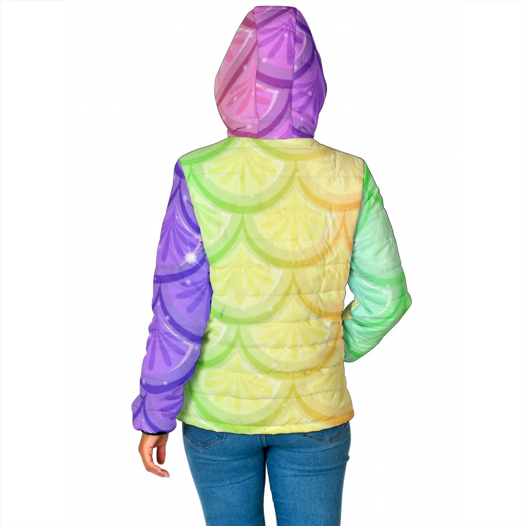 Mermaid Scales Women's Padded Hooded Jacket