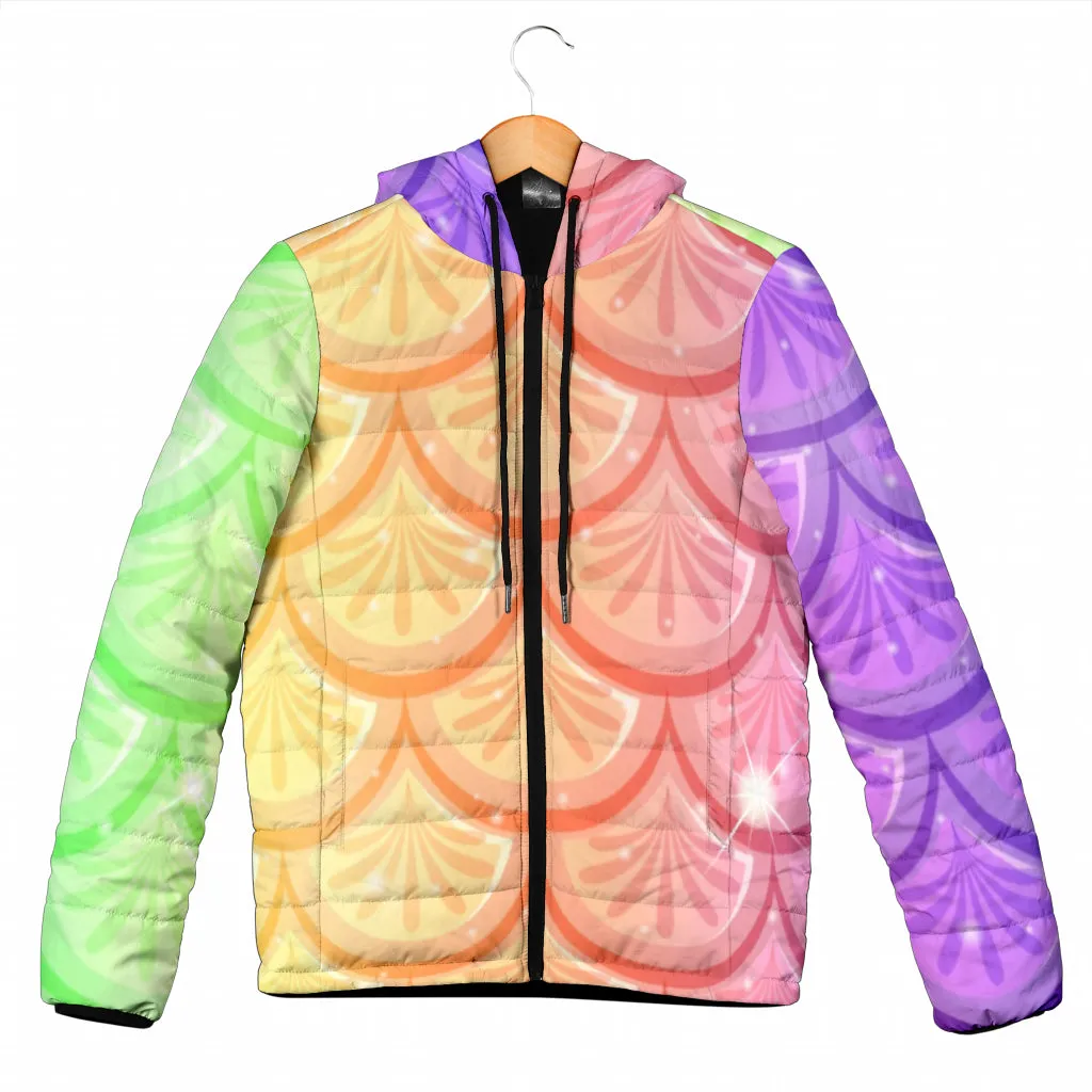 Mermaid Scales Women's Padded Hooded Jacket