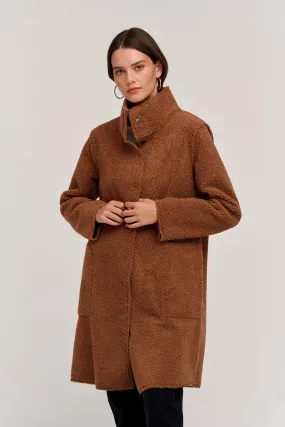 MIRABEL FAUX LUX SHERPA REVERSIBLE COAT