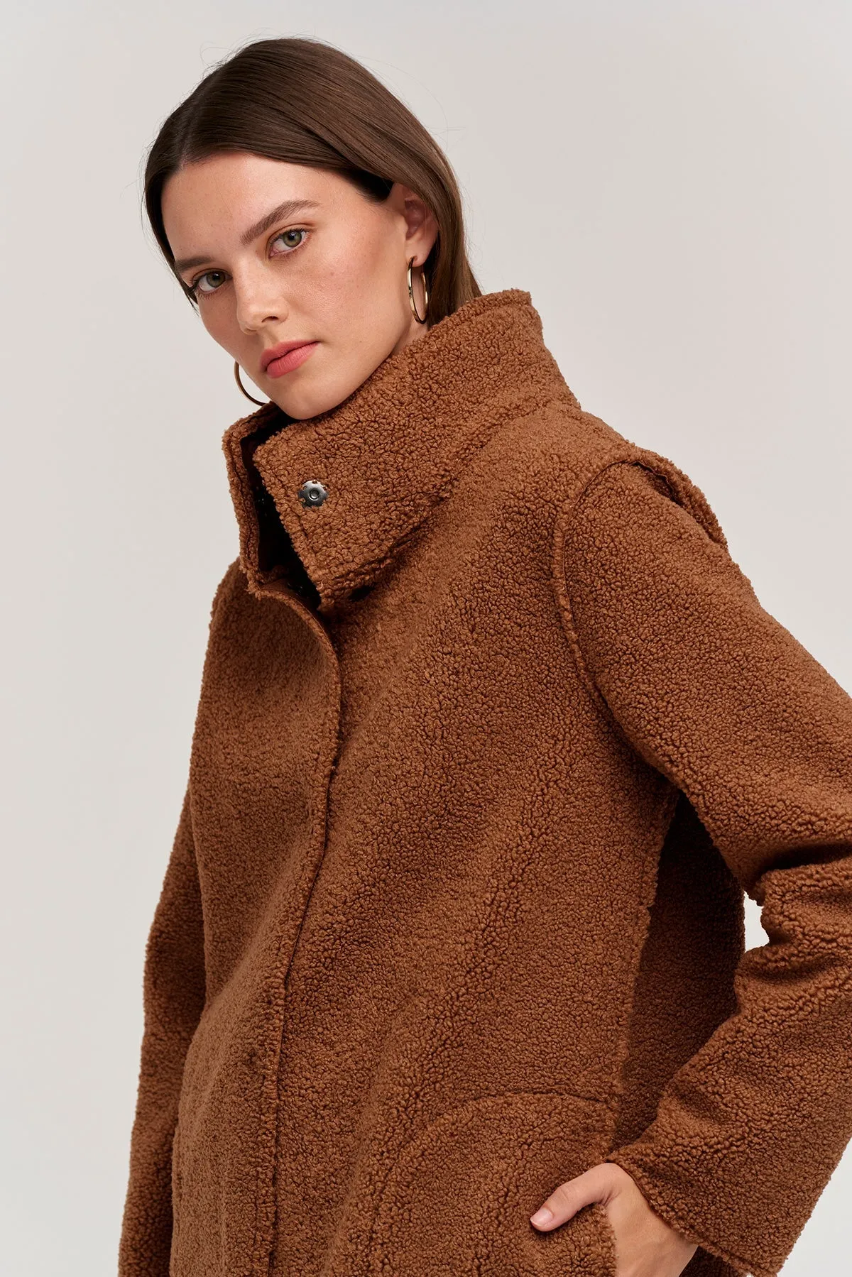 MIRABEL FAUX LUX SHERPA REVERSIBLE COAT