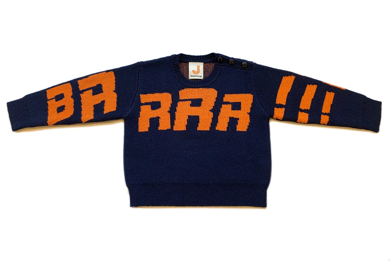 Navy/Orange Toddlers Unisex BRRR!!! Sweater