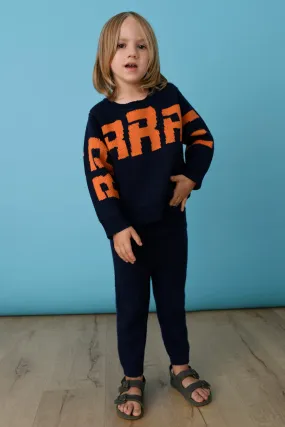 Navy/Orange Toddlers Unisex BRRR!!! Sweater