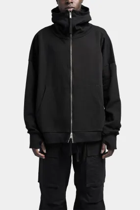 Oversized hooded zip up sweater, Black