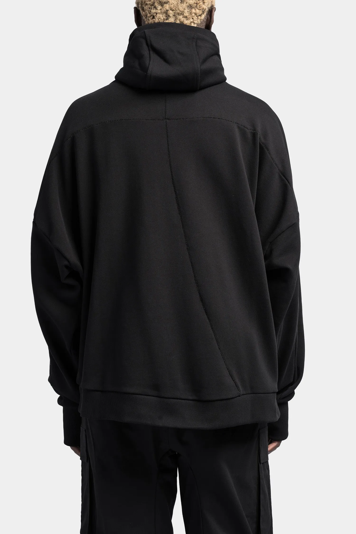 Oversized hooded zip up sweater, Black