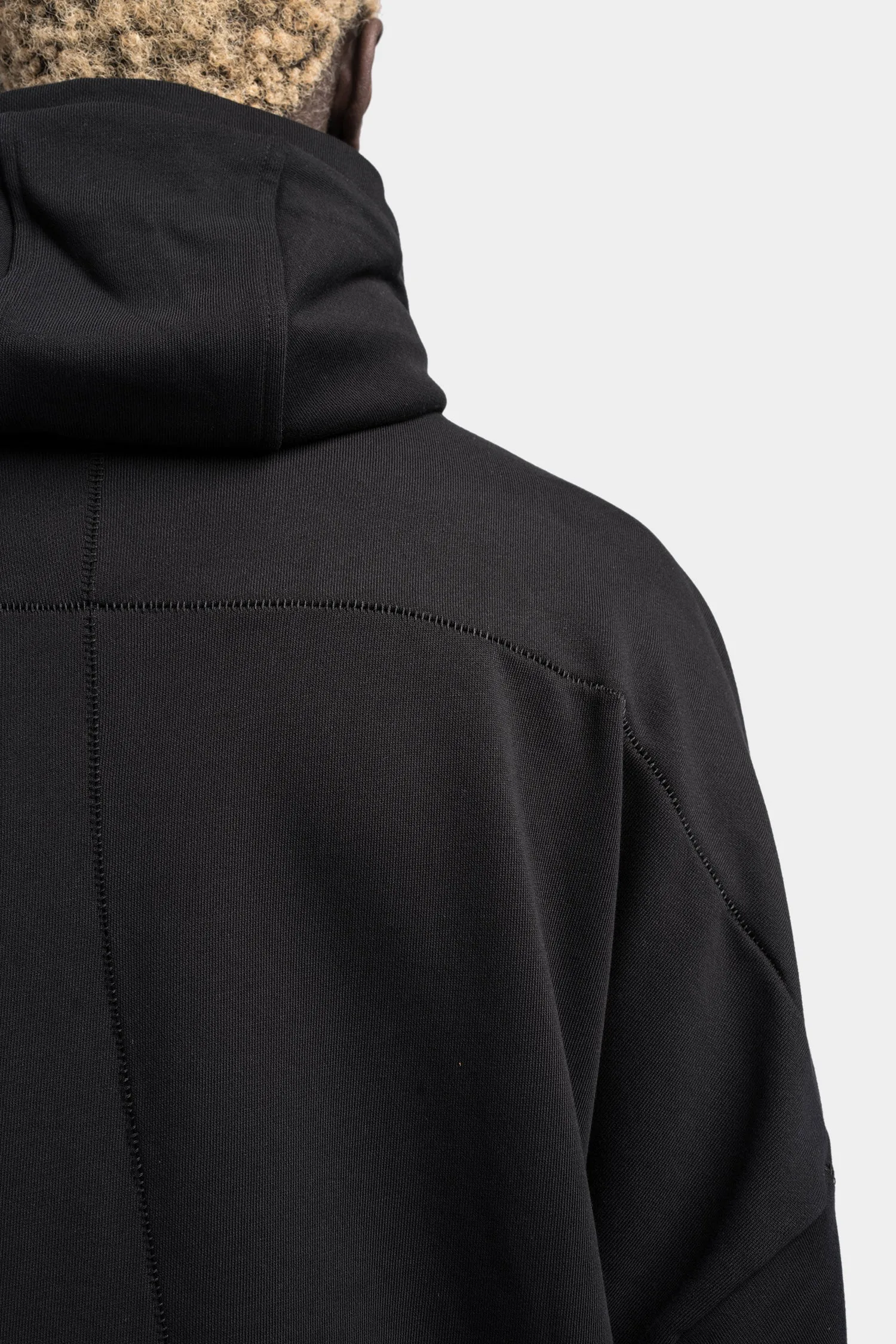 Oversized hooded zip up sweater, Black