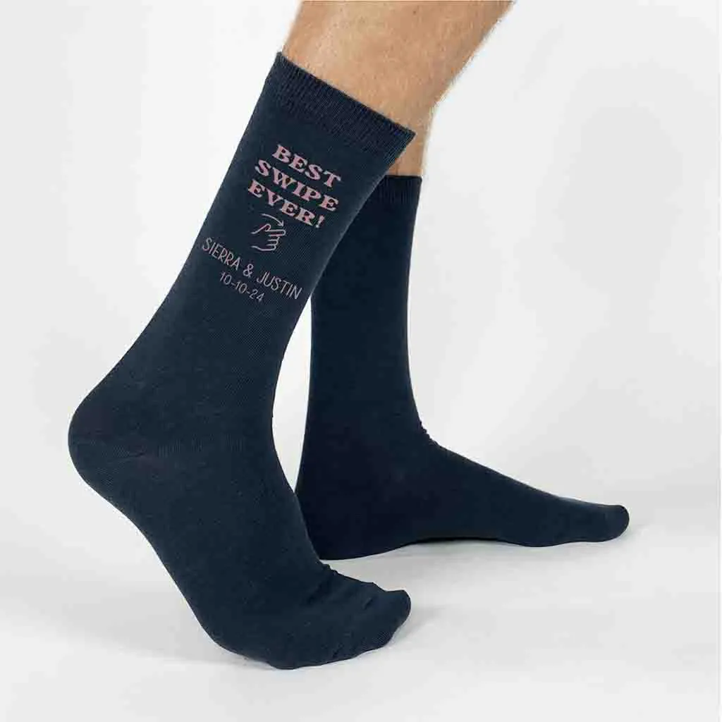 Personalized Right Swipe Socks for the Groom