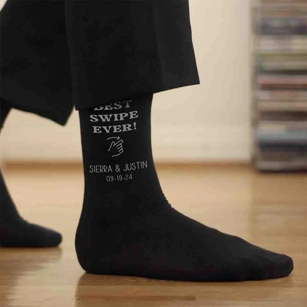 Personalized Right Swipe Socks for the Groom