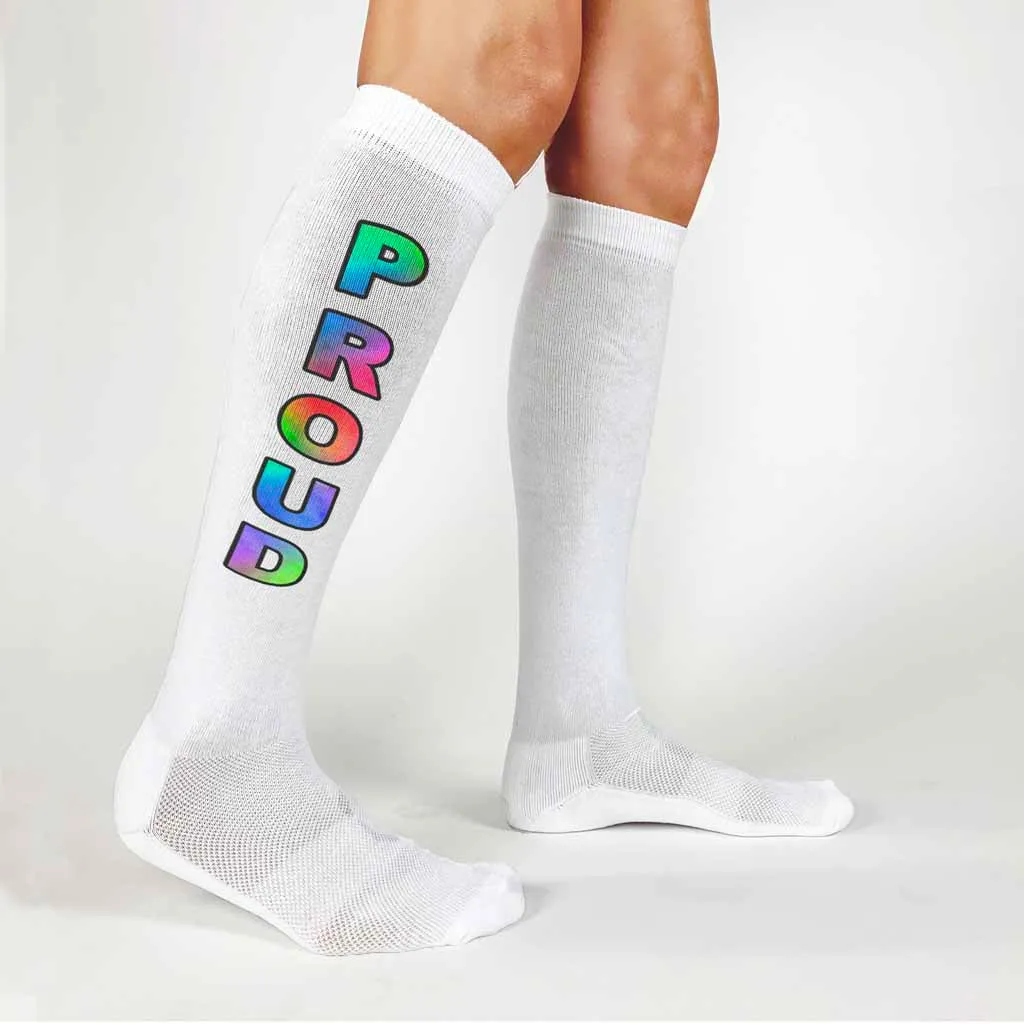 Rainbow PROUD Cotton Knee High Socks