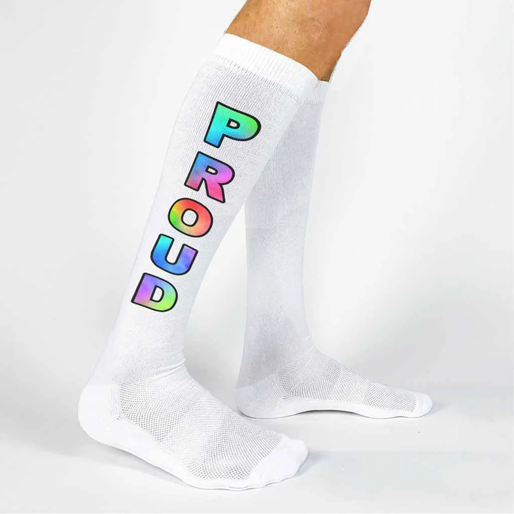 Rainbow PROUD Cotton Knee High Socks