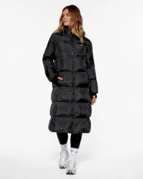 REFLECT LONGLINE PUFFER COAT BLACK