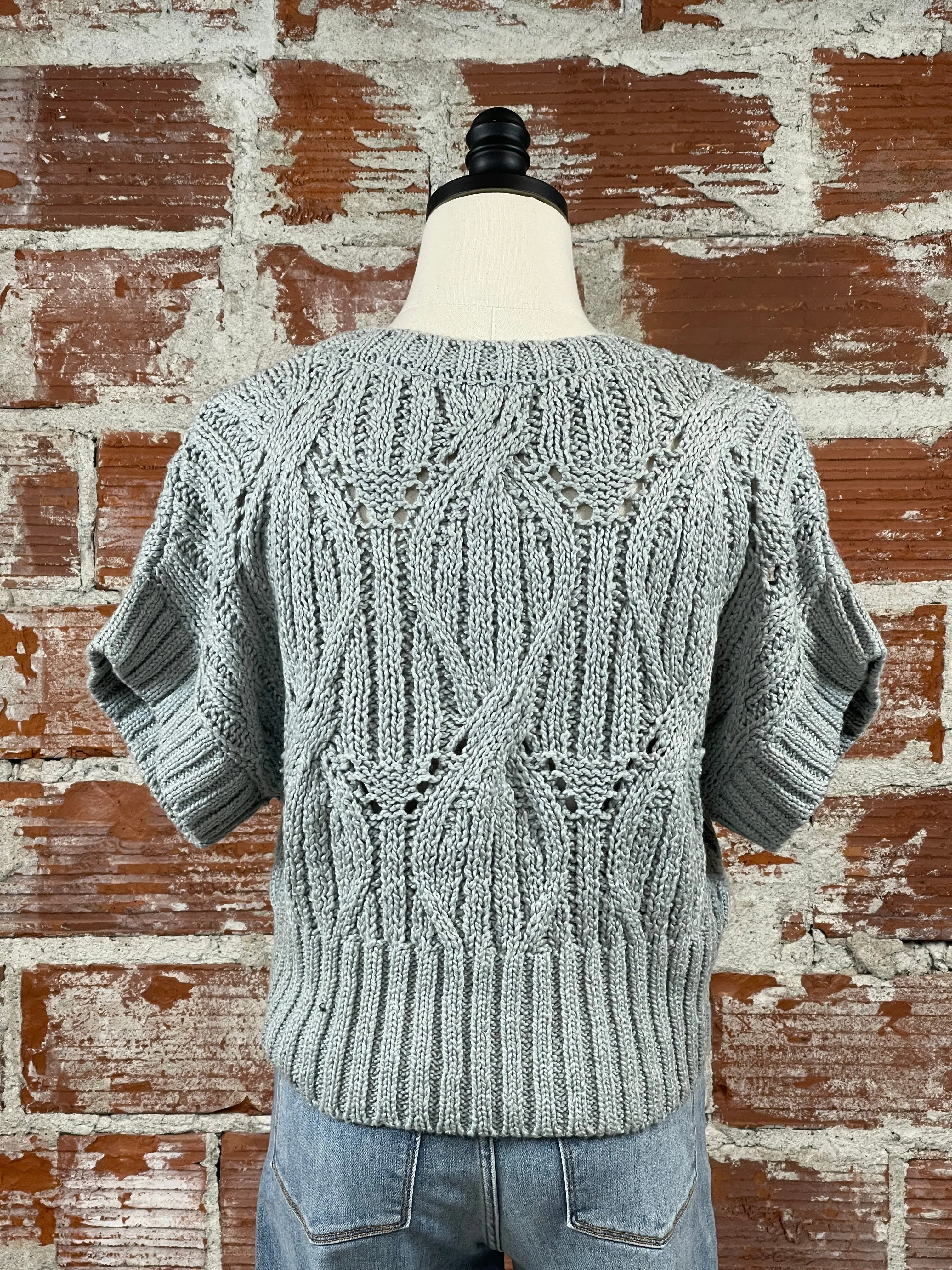 (Restock!)By Together Crochet Sweater in Sage