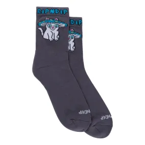 RIPNDIP SHROOM CAT SOCKS-GREY