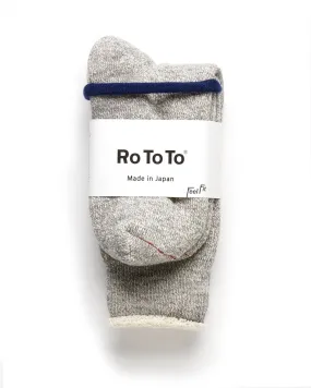 RoToTo Merino Cotton Double Face Crew Socks: Grey