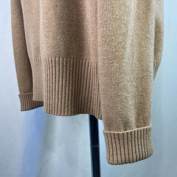 St. John Tan Zip High Neck Cashmere Sweater for Women - Luxurious Softness and Elegant Style