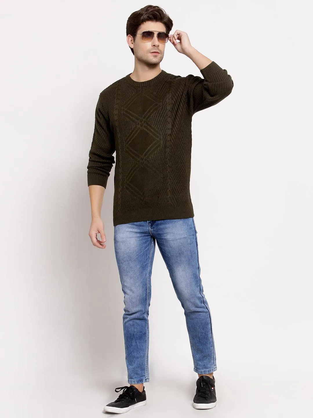 Style Quotient Mens Cable Knit Pullover Sweaters