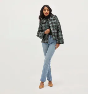 Stylish Blake Jacket in Green Wallace Plaid for Trendy Layering